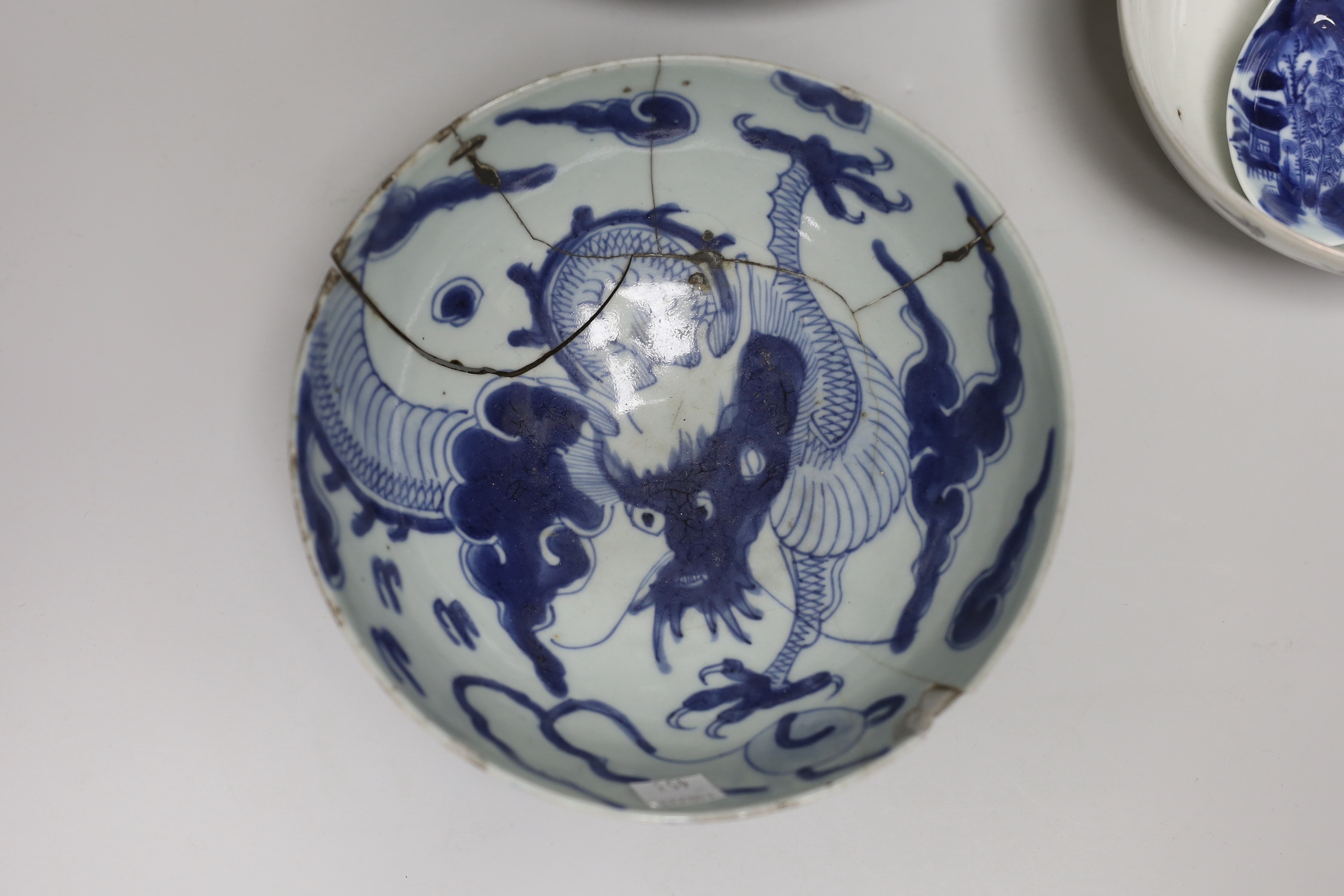 A group of blue and white Chinese ceramics